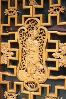 downtown of Xian, Wooden door in the old town