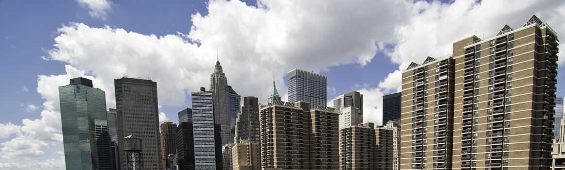 Panoramic View of New York City Buildings, U.S.A.