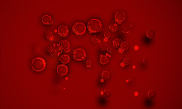 3d rendered illustration of many blood cells .