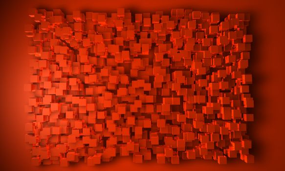 Geometric block background in orange color