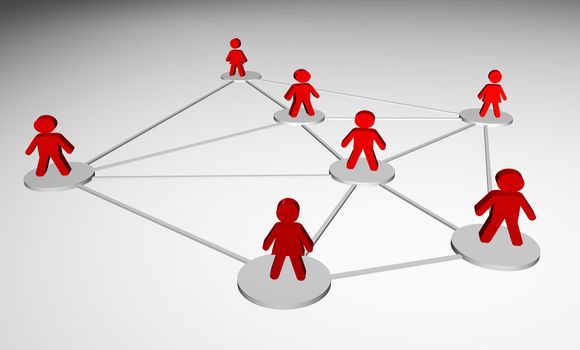 Illustration 3D rendered of the concept of people connected