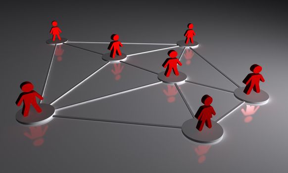 Illustration 3D rendered of the concept of people connected