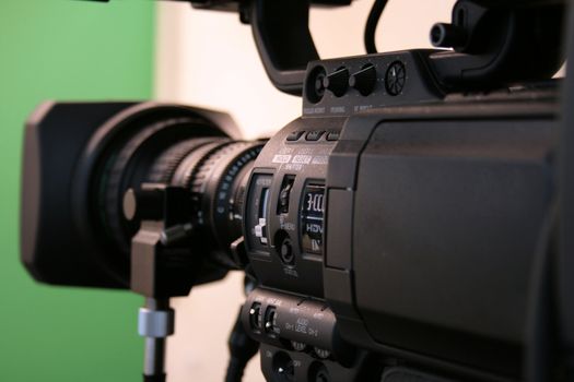 Professional camera in a television studio