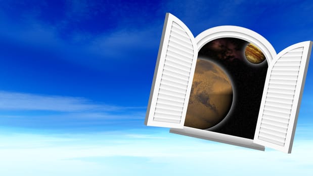 Window in space (Sight in space through a window)