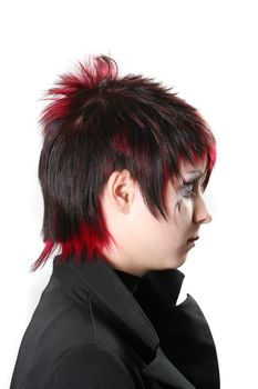 Portrait of the young woman with a creative hairstyle
