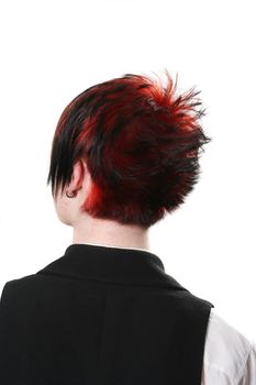 Model - the man with creative painting hair and a hairstyle