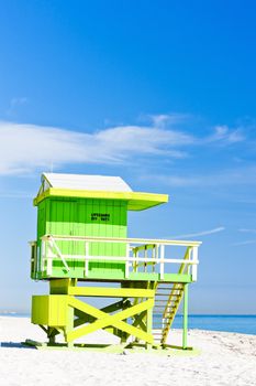 cabin on the beach, Miami Beach, Florida, USA