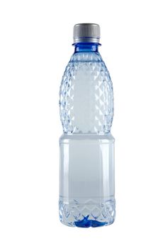 Small bottle of water isolated on white background 