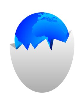 World in egg shell