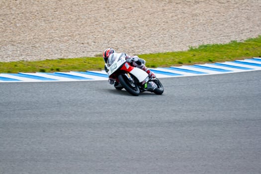 JEREZ DE LA FRONTERA, SPAIN - MAR 5: 125cc motorcyclist Louis Rossi races on the official training of the world championship of MotoGP on March 5, 2011 in Jerez de la Frontera, Spain