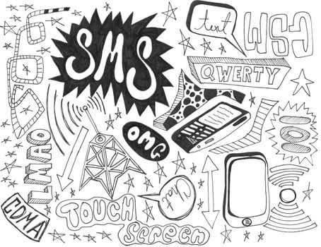 hand drawn doodles design elements scetch scribbles drawing