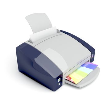 3d color printer on white background