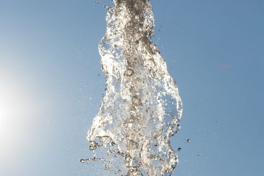 fresh water comes out of a fountain.....