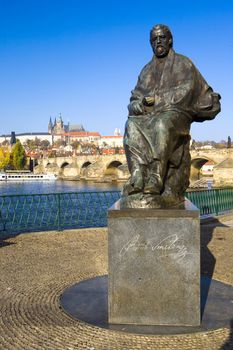 statue of Bedrich Smetana, Prague, Czech Republic