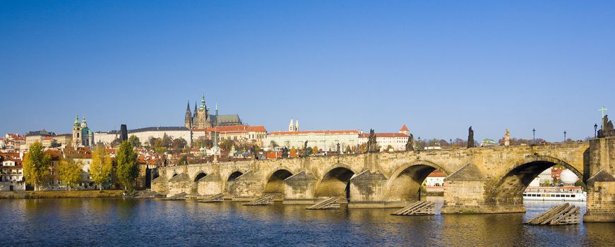 Prague Castle with Charles bridge, Prague, Czech Republic