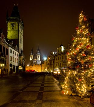 Old Town Square at Christmas, Prague, Czech Republic