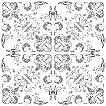 Abstract background with graphic outline floral pattern