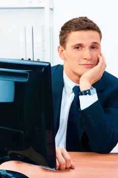 Handsome smiling businessman