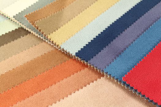 different colored fabrics samples for household furniture