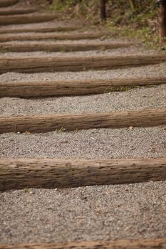 Paths made of stone in traditional Japanese garden