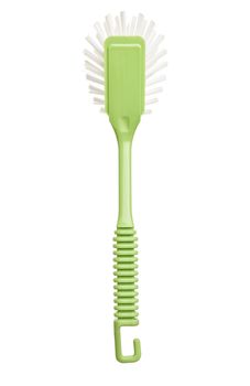 Green brush isolated on white background