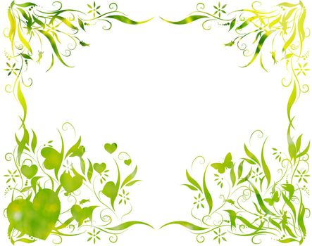 green leaves foliage at springtime graphic illustration