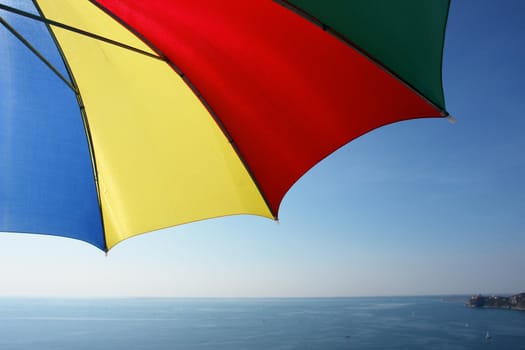 colorful parasol at the ocean