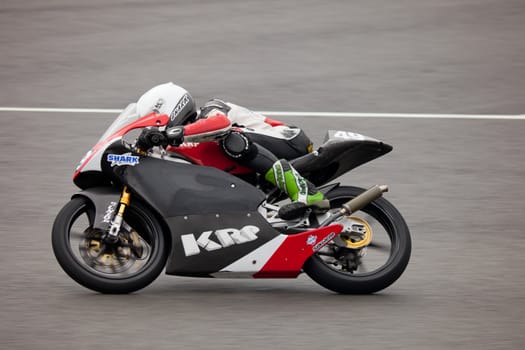 JEREZ DE LA FRONTERA, SPAIN - NOV 20: 125cc Motorcyclist Samuel Hornsey races in the CEV championship on Nov 20, 2010, in Jerez de la Frontera, Spain