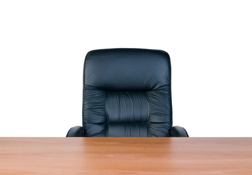 Armchair and table, isolated on white background