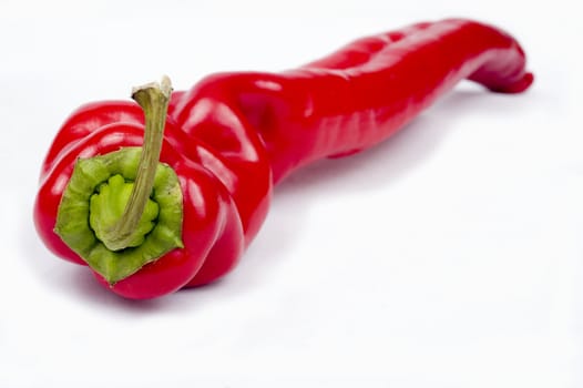 Red pepper taken as macro on the white