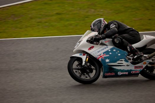 JEREZ DE LA FRONTERA, SPAIN - NOV 20: 125cc motorcyclist Jordan Zamora races in the CEV Championship on Nov 20, 2010, in Jerez de la Frontera, Spain