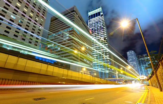 traffic in city at night
