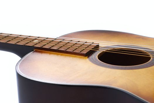 guitar acoustic, photo on the white background 