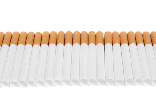 Cigarette, isolated objects, photo on the white background 