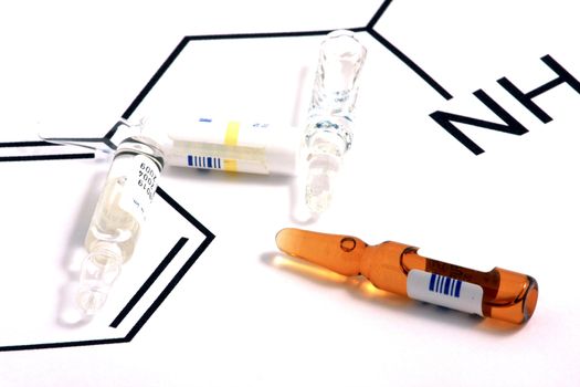 Medical science equipment on white background