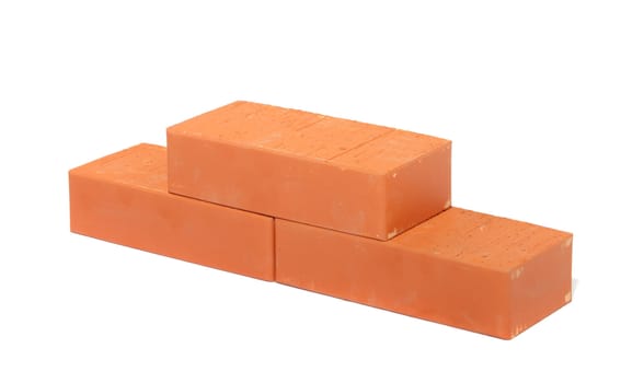 red brick, photo on the white background