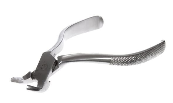 Dental pliers, photo on the white background