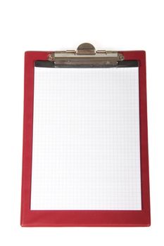 Notebook with clip, photo on the white background