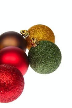 christmas ornaments, photo on the white background