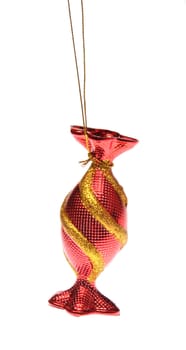 christmas ornament, photo on the white background 