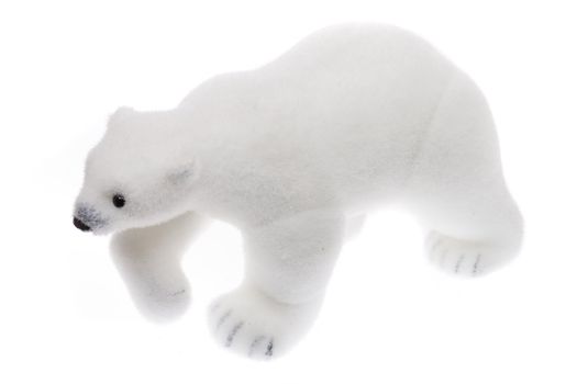 toy - polar bear, photo on the white background
