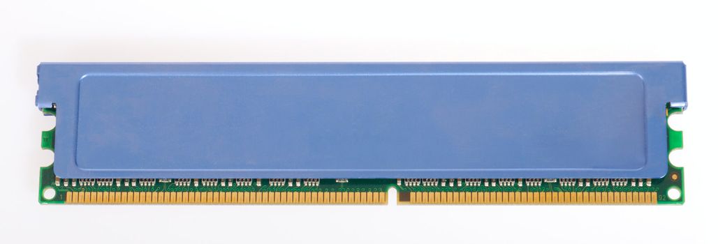DDR memory module stick, photo on the white background
