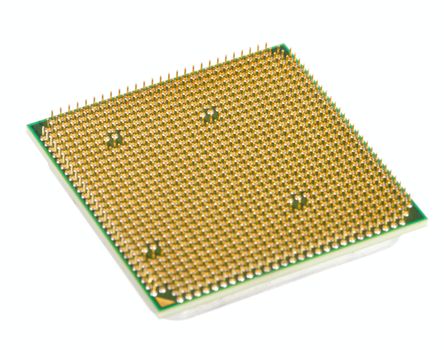 Computer processor, photo on the white background