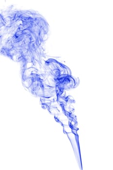 Blue smoke, photo on the white background