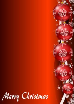 Christmas Background with christmas balls and snowflakes