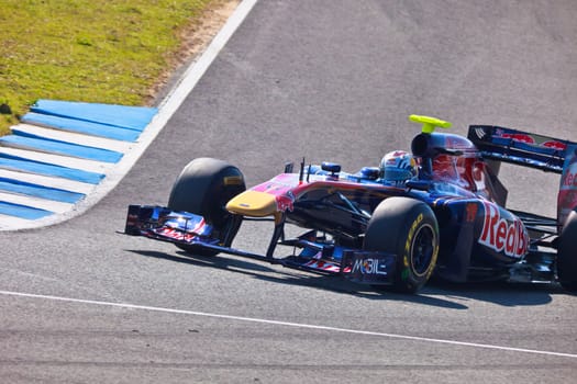 JEREZ DE LA FRONTERA, SPAIN - FEB 10: Jaime
Alguersuari of Toro Rosso F1 races on training session on February 10 , 2011, in Jerez de la Frontera , Spain