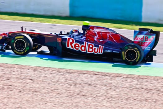 JEREZ DE LA FRONTERA, SPAIN - FEB 10: Jaime
Alguersuari of Toro Rosso F1 races on training session on February 10 , 2011, in Jerez de la Frontera , Spain