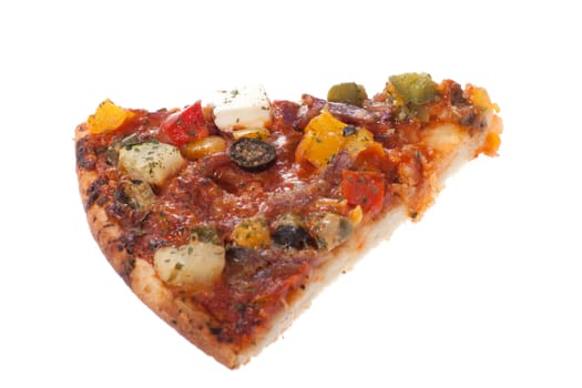 vegetarian pizza, photo on the white background 