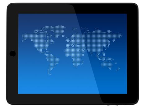Wordl Map On Tablet PC Computer Monitor