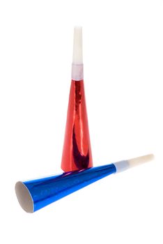 Party Blowers, photo on the white background 